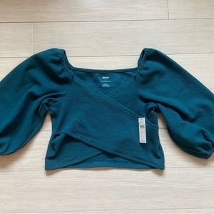 NWT Anthropologie Maeve cropped puff sleeve shirt